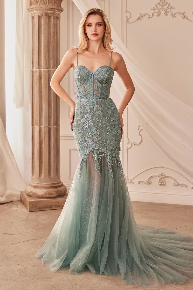 FIT & FLARE EMBELLSIHED GOWN CDA1232 - PrimePick