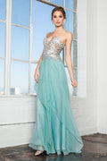 Strapless Sweetheart Chiffon with Sequin Embellished Bodice Long Prom Dress GLGL2092