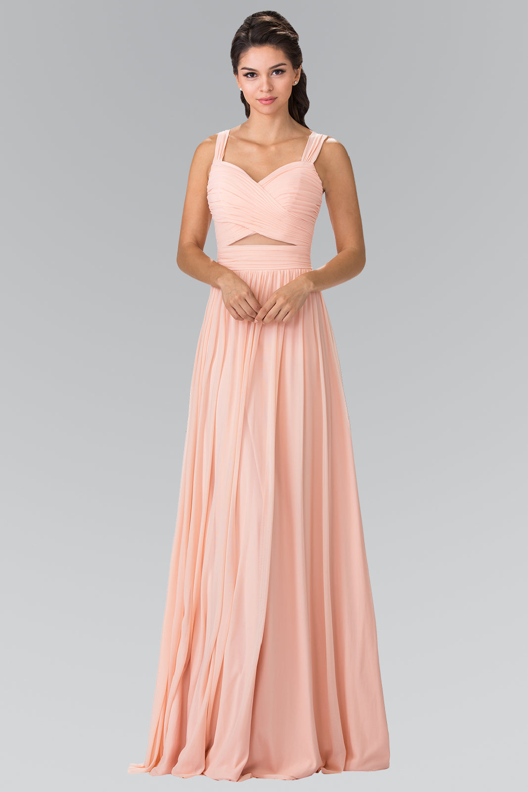 Pleated Bodice Bridesmaids Long Prom Dress GLGL2366