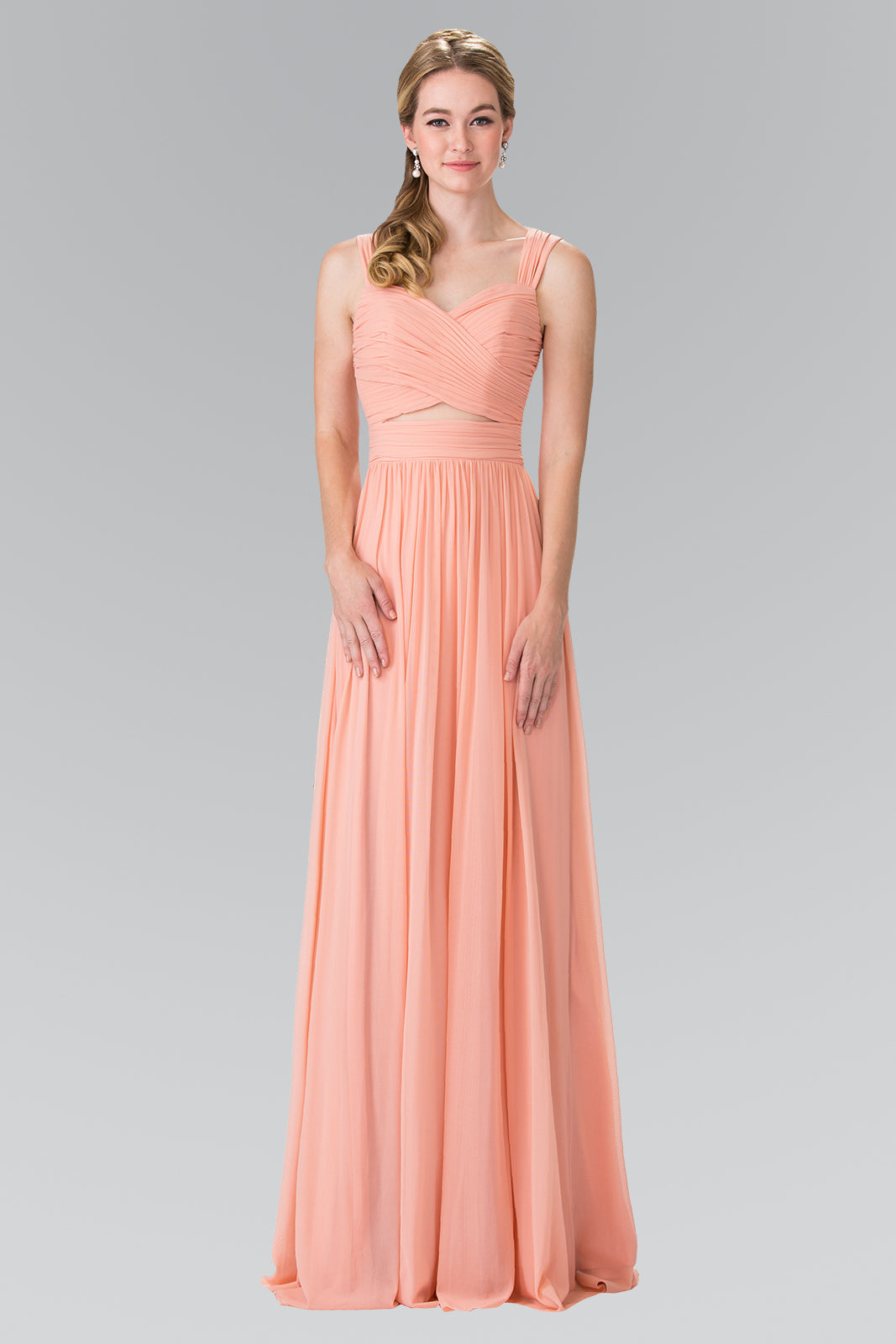 Pleated Bodice Bridesmaids Long Prom Dress GLGL2366