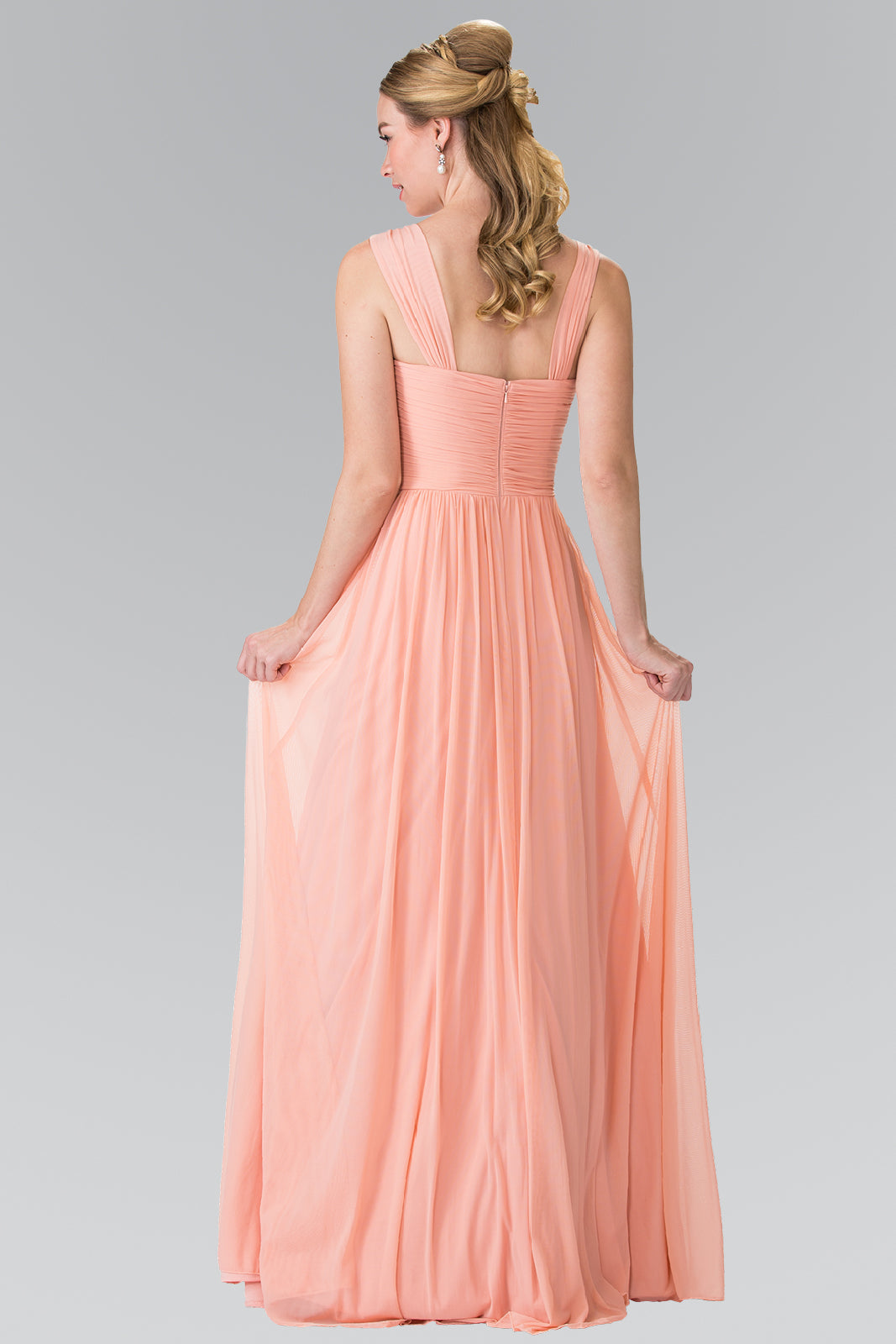 Pleated Bodice Bridesmaids Long Prom Dress GLGL2366