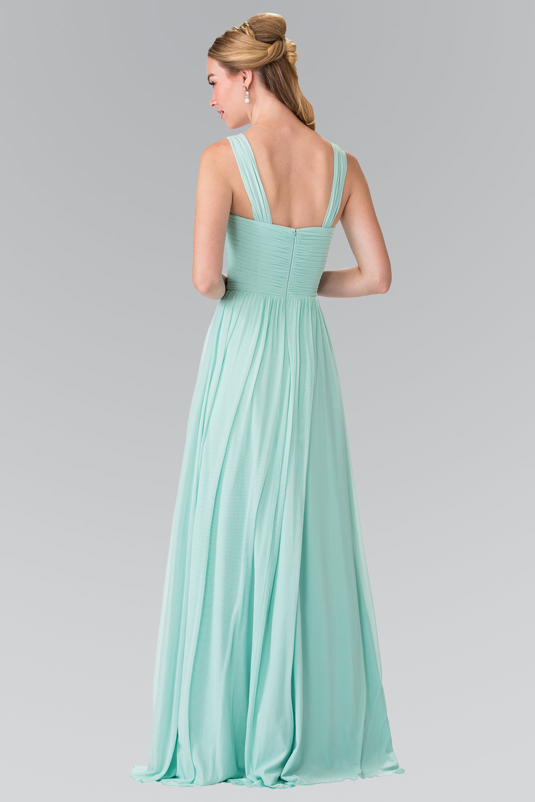 Pleated Bodice Bridesmaids Long Prom Dress GLGL2366