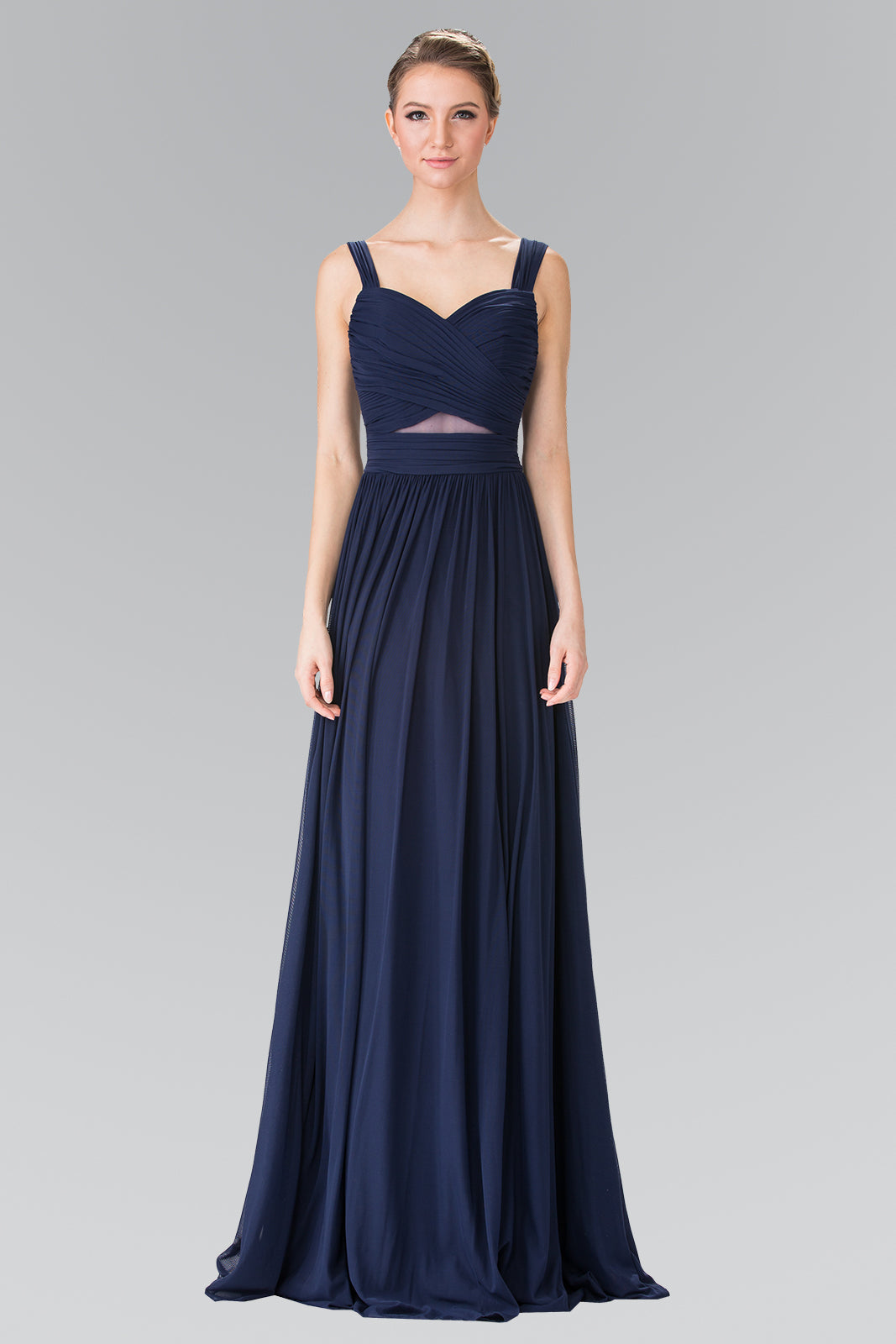 Pleated Bodice Bridesmaids Long Prom Dress GLGL2366