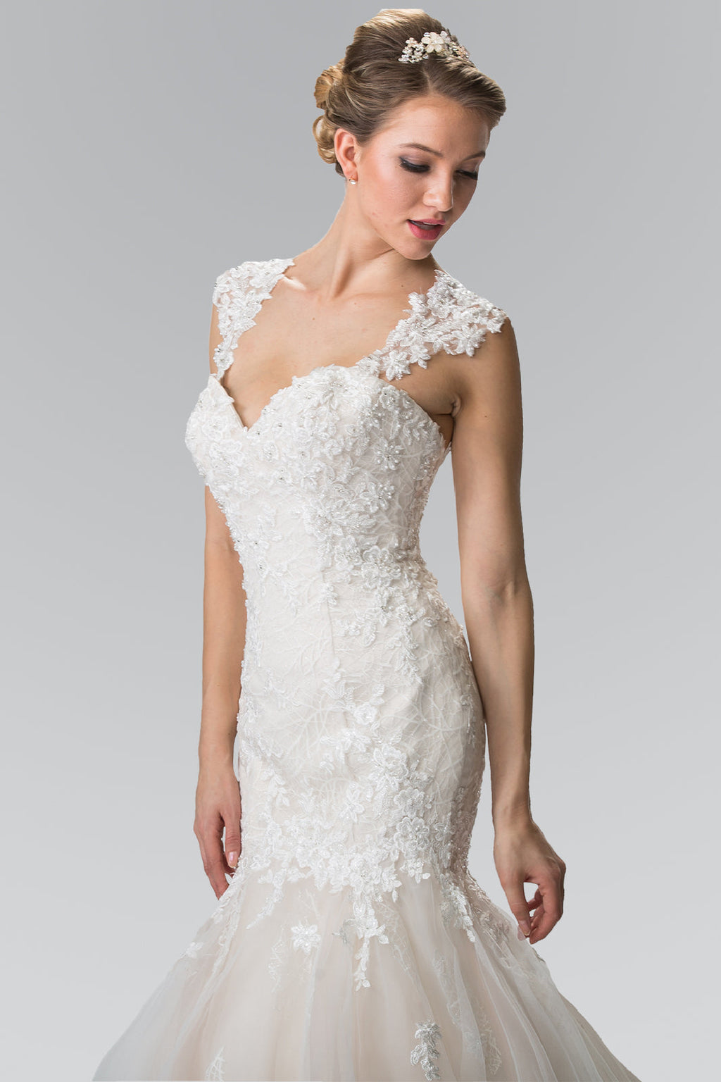 Lace Embellished Mermaid Style Wedding Dress GLGL2367
