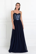 Full Sequin Top Chiffon Long Prom Dress GLGL2416