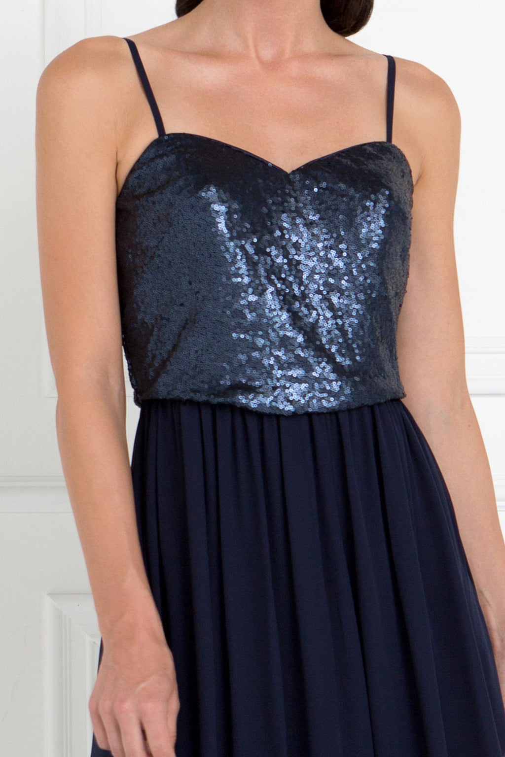 Full Sequin Top Chiffon Long Prom Dress GLGL2416