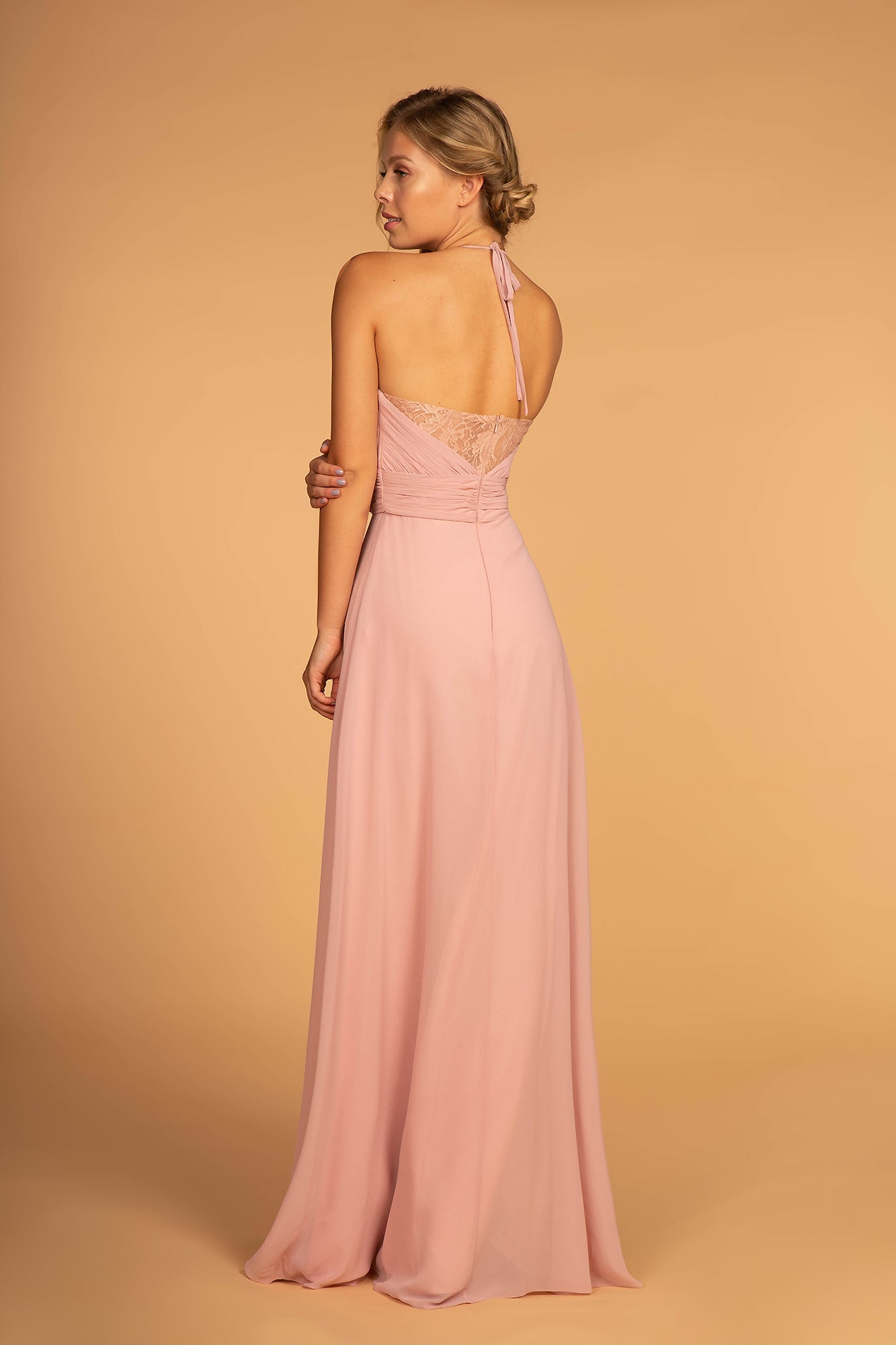 Halter Neck Chiffon Long Bridesmaid Dress GLGL2606