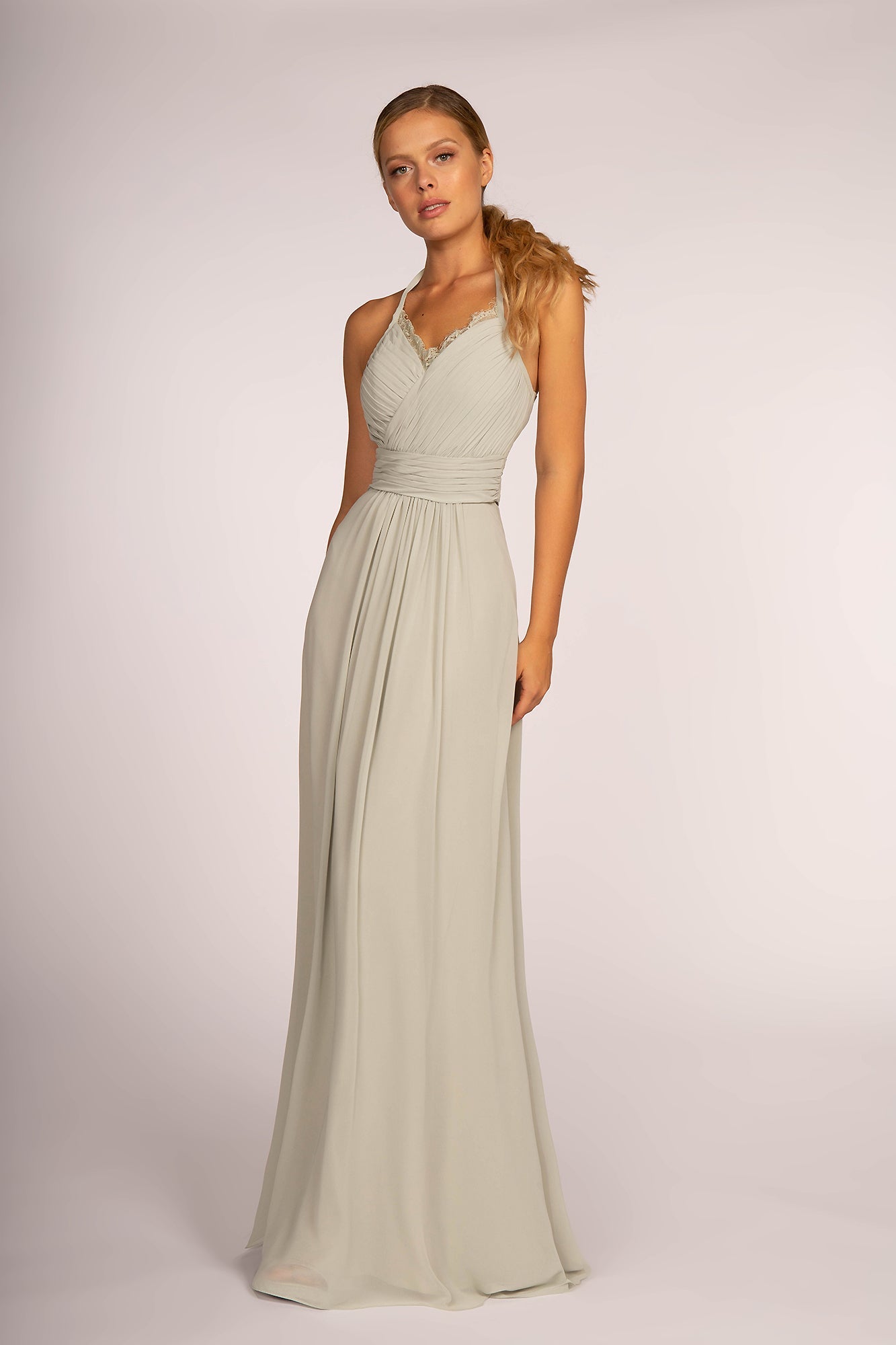 Halter Neck Chiffon Long Bridesmaid Dress GLGL2606