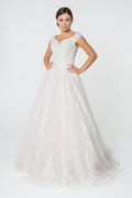 Lace Embellished Bodice A-Line Long Wedding Dress GLGL2823