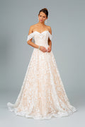 Glitter Mesh Sweetheart A-Line Long Wedding Dress GLGL2937