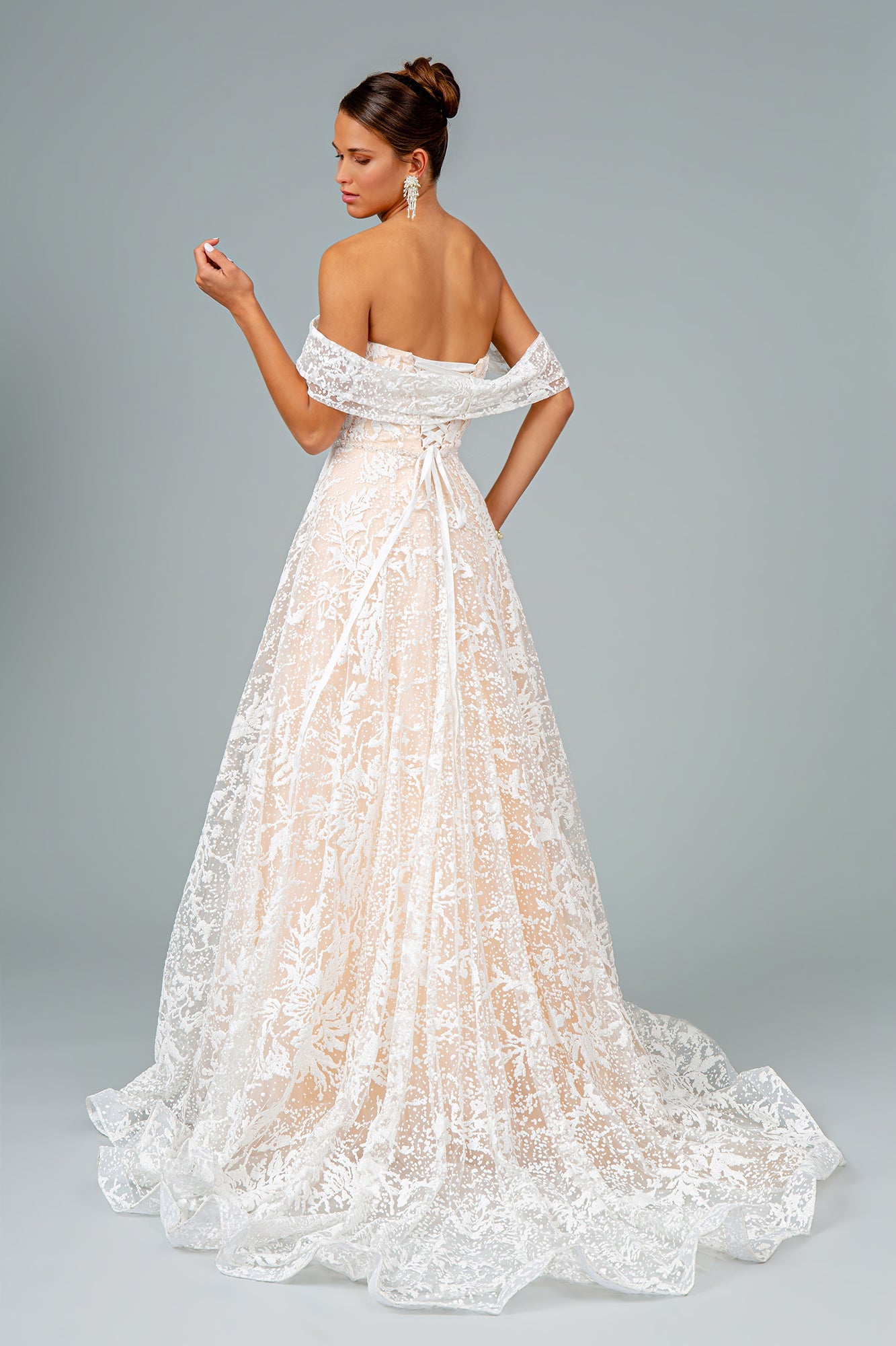 Glitter Mesh Sweetheart A-Line Long Wedding Dress GLGL2937