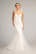 Sweetheart Embroidered Mermaid w/ Open Back Laced Up Long Wedding Dress GLGL3009