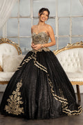 Glitter Embellished Mesh Quinceanera w/ Sweetheart Neckline Ball Dress (Petticoat Included) GLGL3022