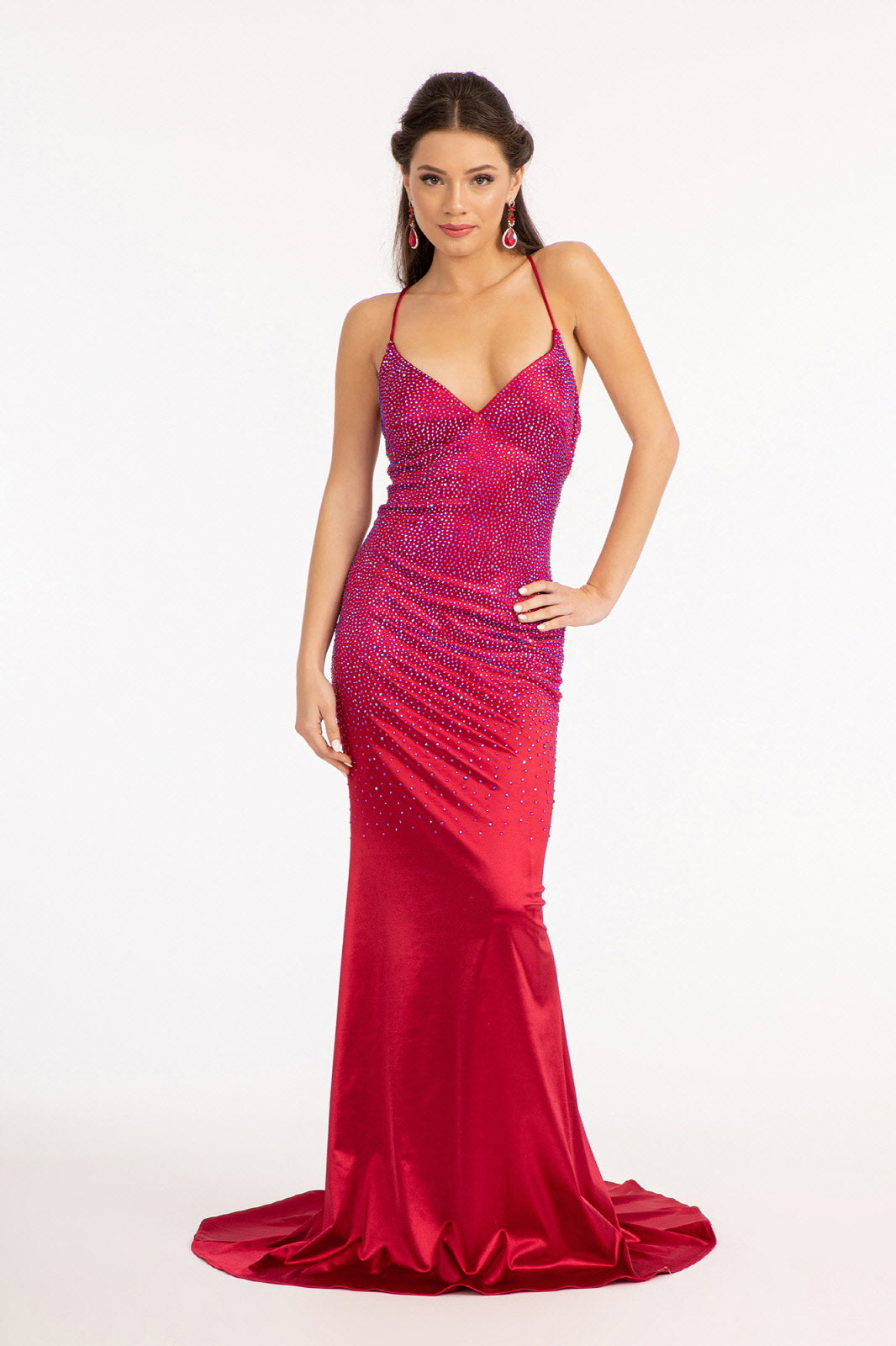 Sweetheart Beads Embellished Satin Mermaid Long Prom Dress GLGL3045