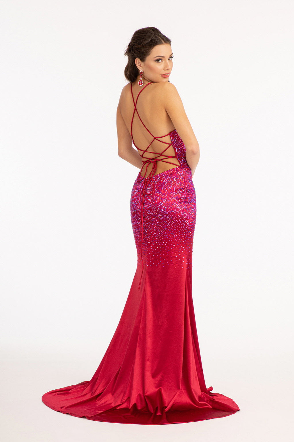 Sweetheart Beads Embellished Satin Mermaid Long Prom Dress GLGL3045