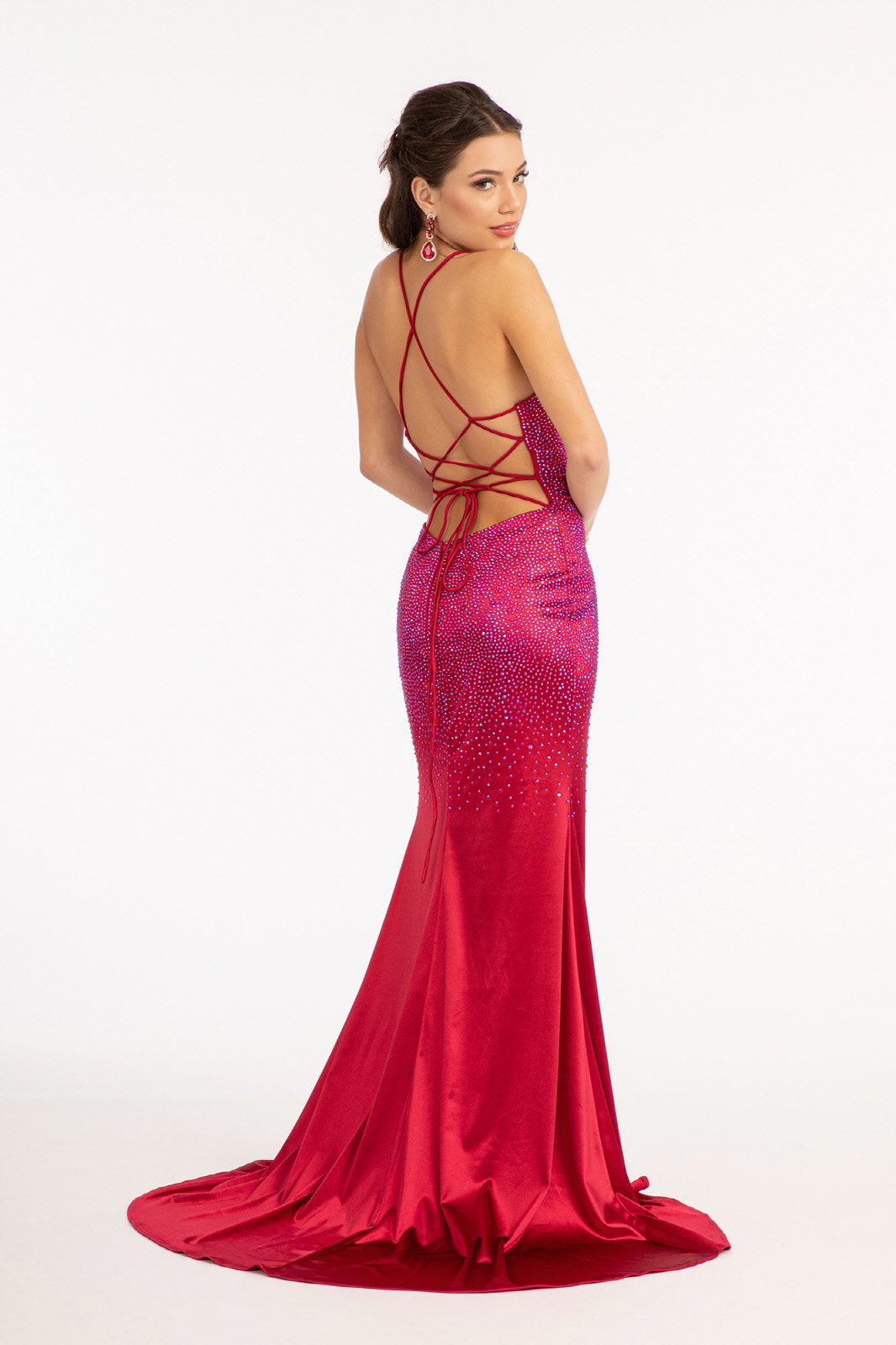 Sweetheart Beads Embellished Satin Mermaid Long Prom Dress GLGL3045