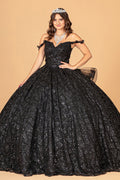 Mesh Detachable Long Sleeves w/ Detachable Ribbon and Ruffled Train Quinceanera Dress GLGL3072