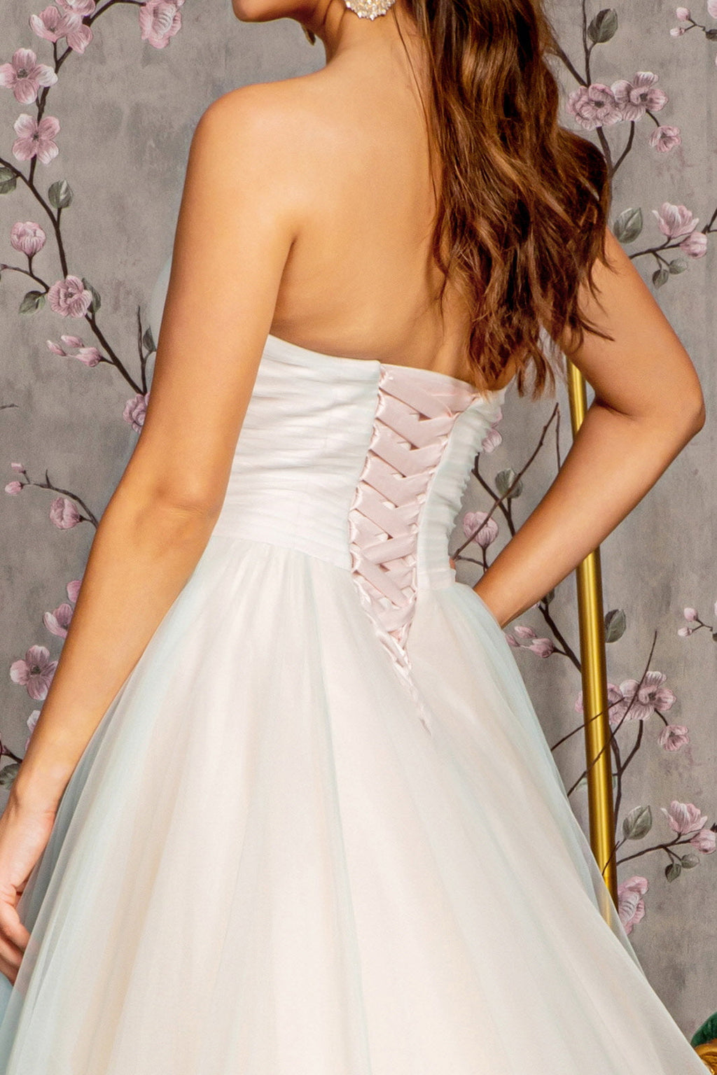 Sweethearted Strapless Mesh Layered A-Line Long Wedding Dress GLGL3244