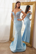 Glitter Printed Fitted Copper Deep V - neck Laced Back Long Prom & Bridesmaid Dress CDCM332 - PrimePick