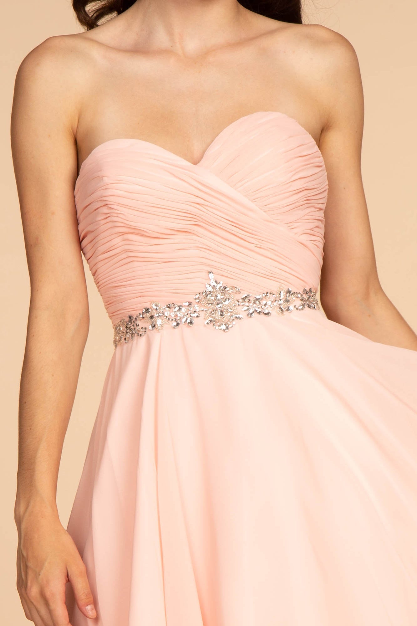 Ruched Strapless Sweetheart Chiffon Short Homecoming Dress GLGS1637