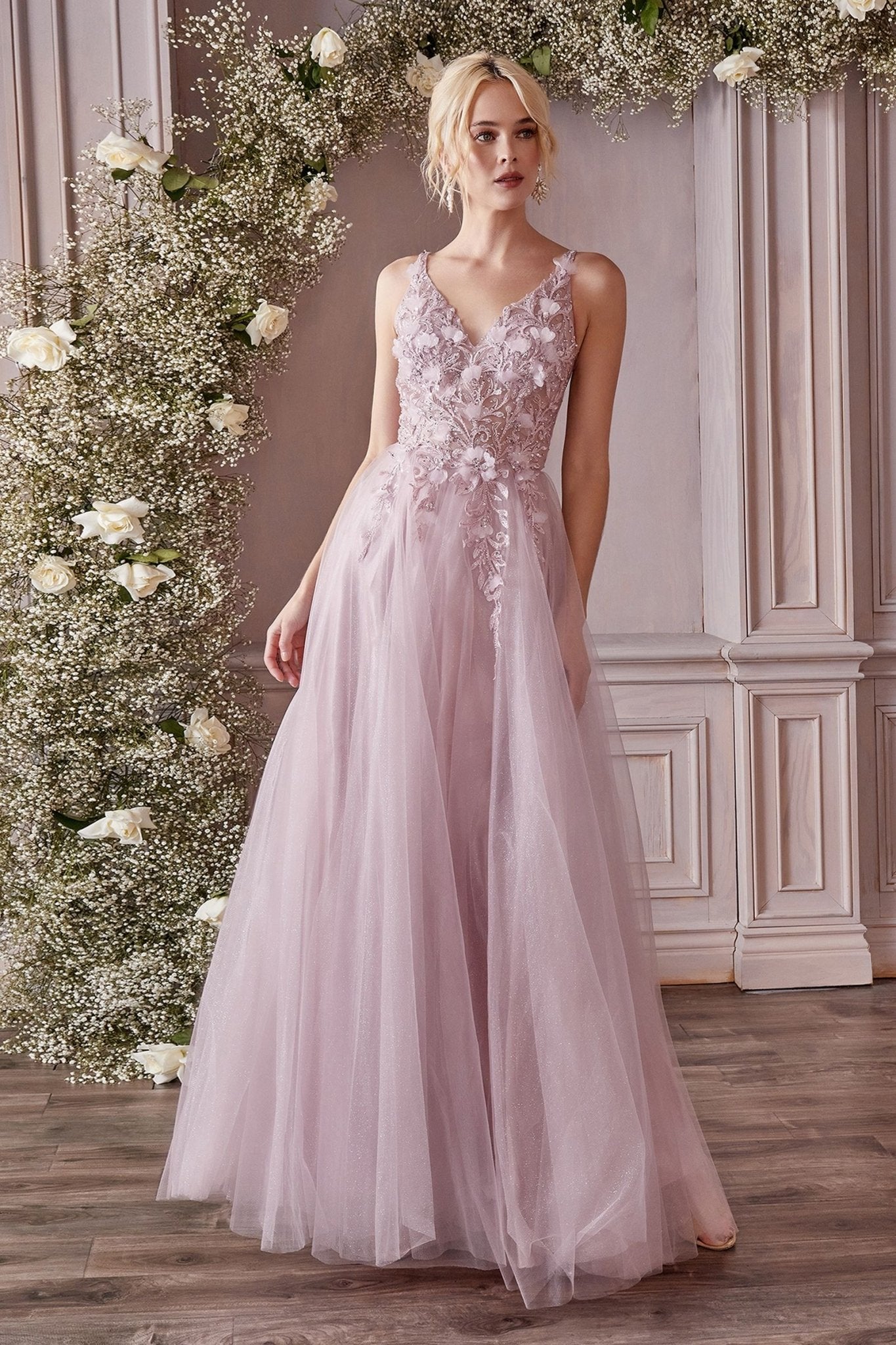 LACE FLORAL A - LINE DRESS CDCD0181 - PrimePick