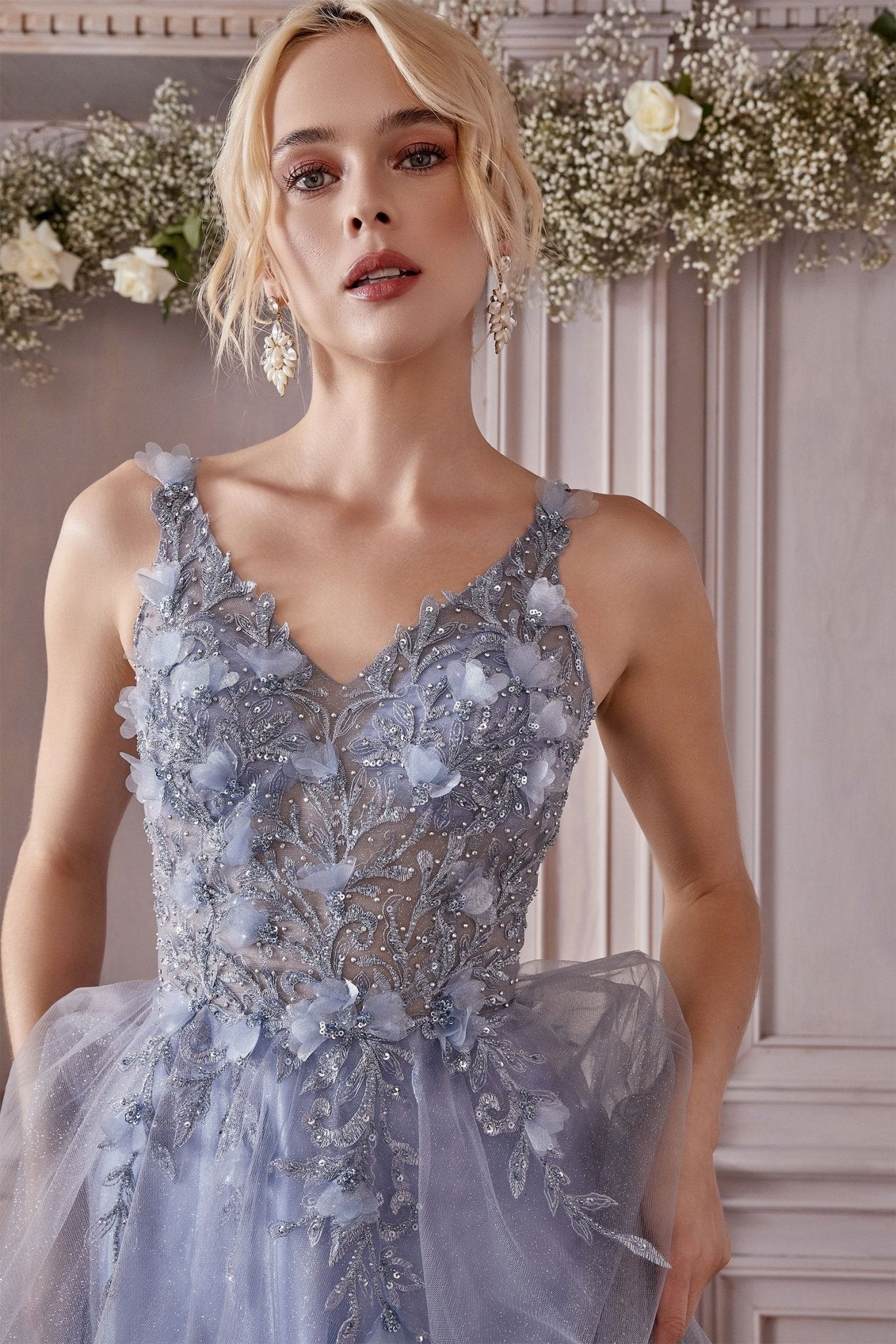 LACE FLORAL A - LINE DRESS CDCD0181 - PrimePick