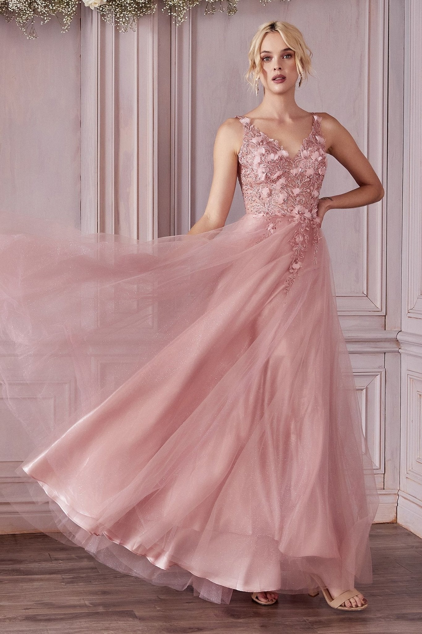 LACE FLORAL A - LINE DRESS CDCD0181 - PrimePick