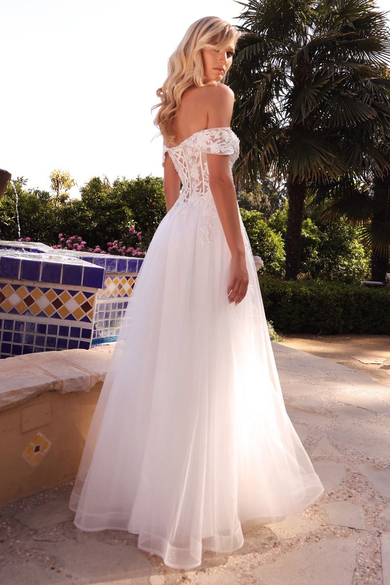 LACE OFF THE SHOULDER BRIDAL GOWN CDCD961W - PrimePick