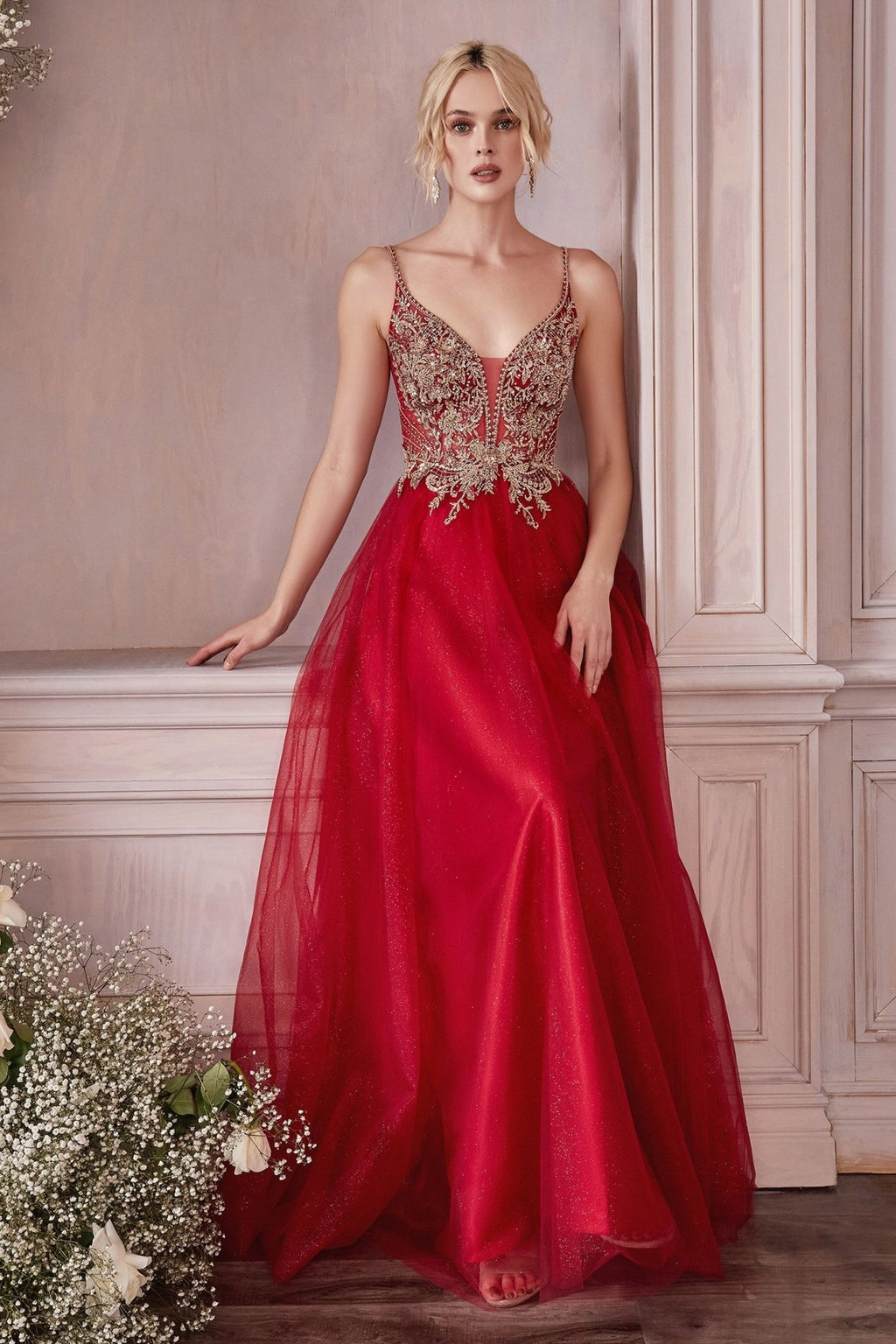 LAYERED TULLE A - LINE DRESS CDCD0195 - PrimePick