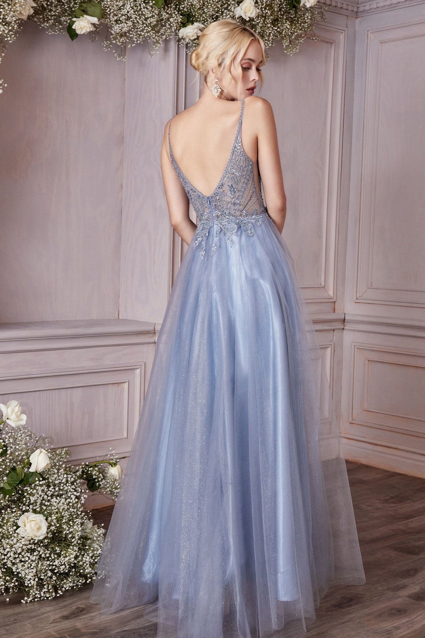 LAYERED TULLE A - LINE DRESS CDCD0195 - PrimePick