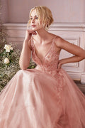 LAYERED TULLE A - LINE GOWN CDCD0196 - PrimePick