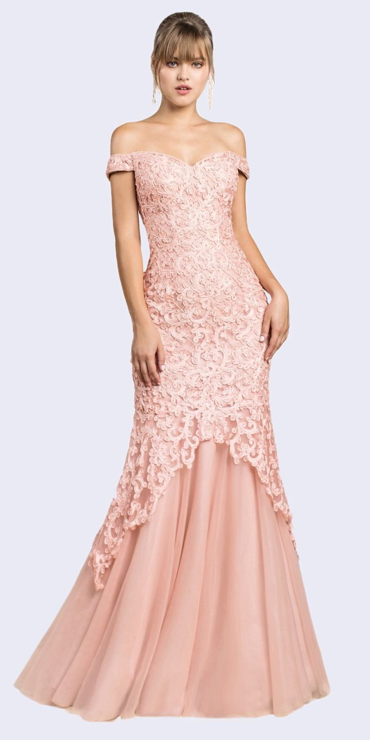 Luxury Mermaid Embroidered Sweetheart Bodice Off Shoulder Long Evening & Ball Dress CDA0401 - PrimePick