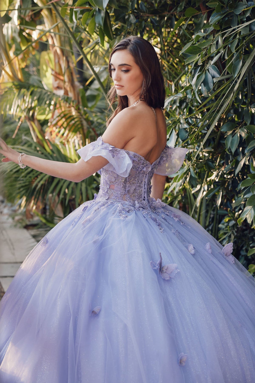 Off Shoulder Embroidered Lace Bodice Long Quinceanera Dress JTJT1448J - PrimePick