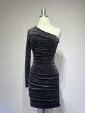 One shoulder fitted dress CDB2311 - PrimePick