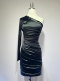 One shoulder satin mini dress CDB2313 - PrimePick