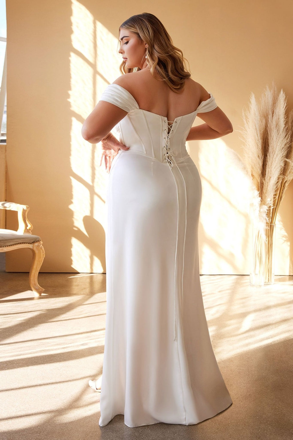 SATIN CORSET WEDDING DRESS CD7484WC - PrimePick