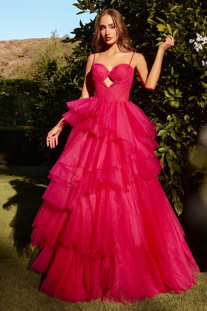 TIERED RUFFLE BALL GOWN CDA1238 - PrimePick